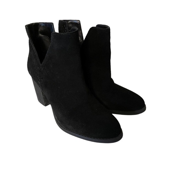 Steve Madden Shepp Booties Black Suede Leather Size 6.5 - Picture 2 of 8